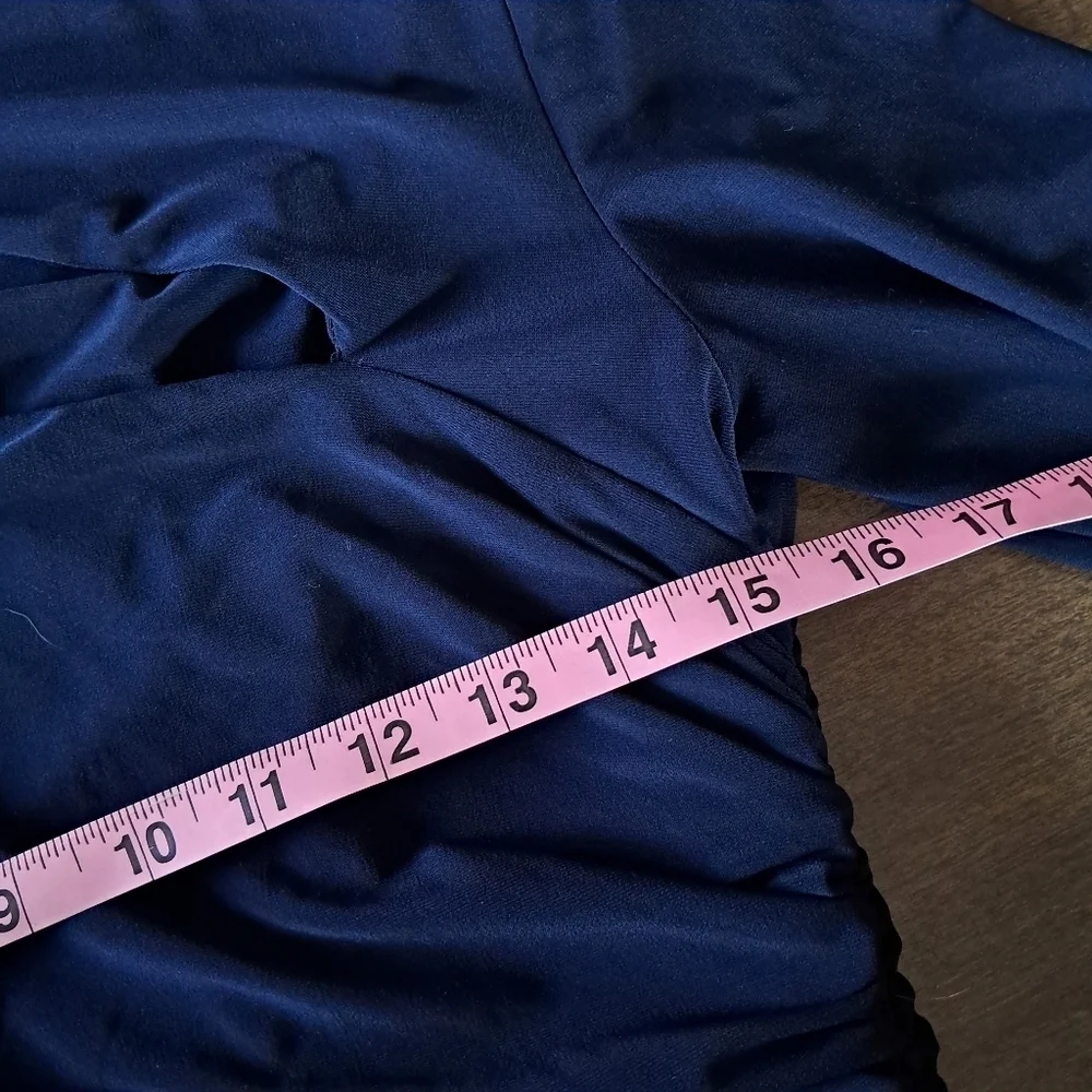 Lauren Ralph Lauren Evening Size 8 Navy Blue Floor Length Dress Embellished - Picture 9 of 9